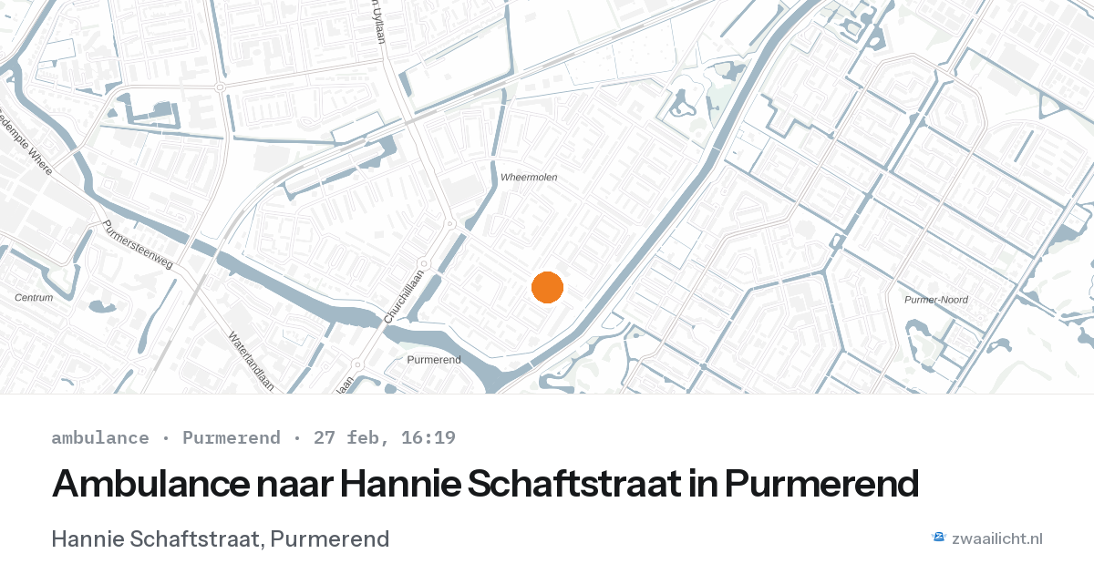 Ambulance naar Hannie Schaftstraat in Purmerend — 27 feb 2026