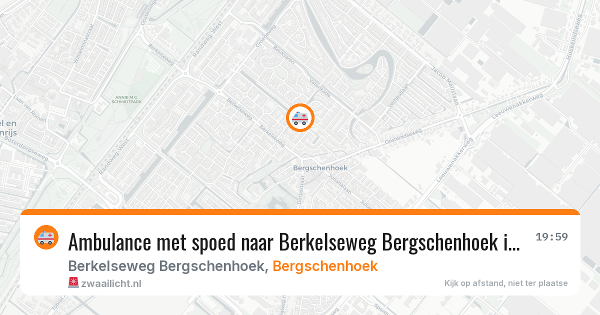 Ambulance met spoed naar Berkelseweg Bergschenhoek in Bergschenhoek — 28 mei 2026