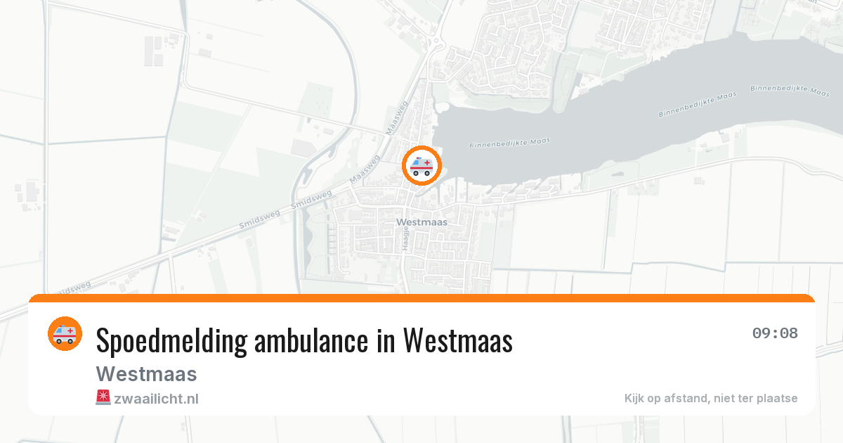 Spoedmelding ambulance in Westmaas — 9 jun 2026