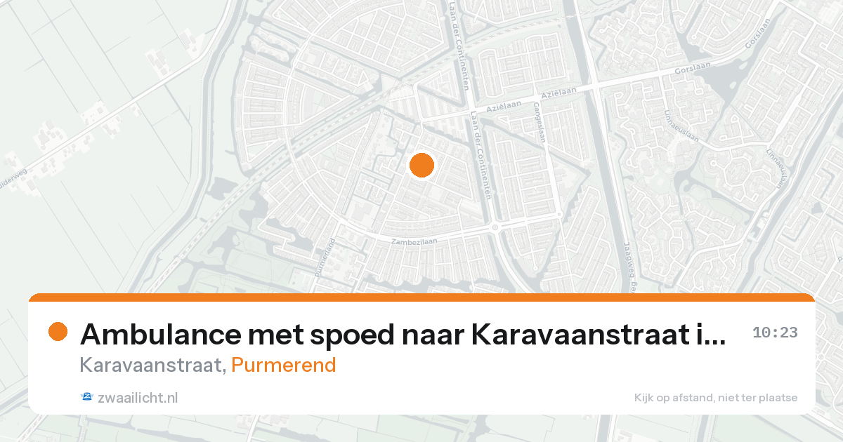 Ambulance met spoed naar Karavaanstraat in Purmerend — 25 mei 2026