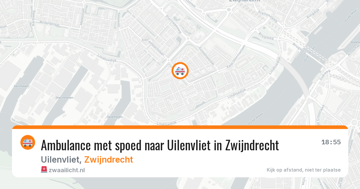 Ambulance met spoed naar Uilenvliet in Zwijndrecht — 10 aug 2026