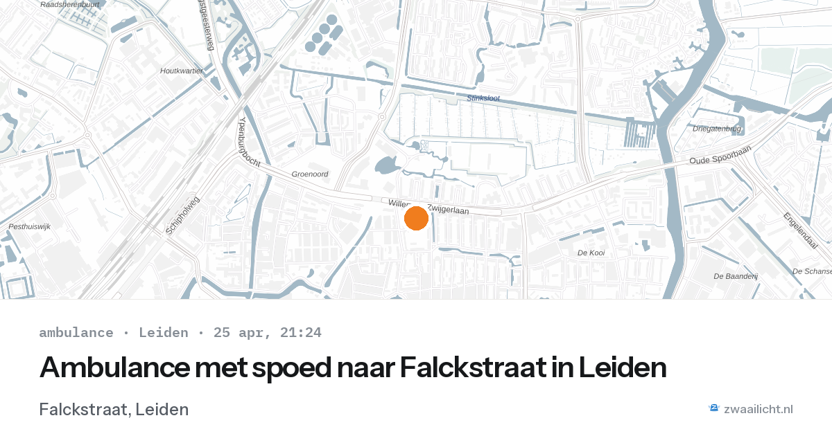 Ambulance met spoed naar Falckstraat in Leiden — 25 apr 2026