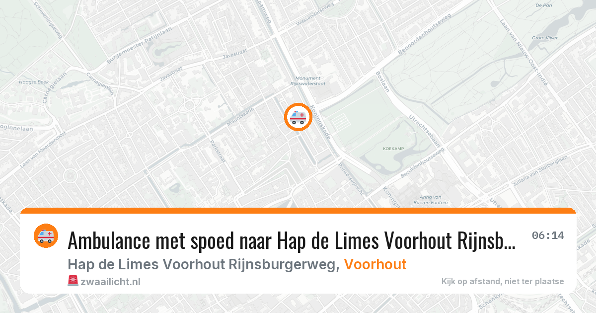 Ambulance met spoed naar Hap de Limes Voorhout Rijnsburgerweg in Voorhout — 12 feb 2026