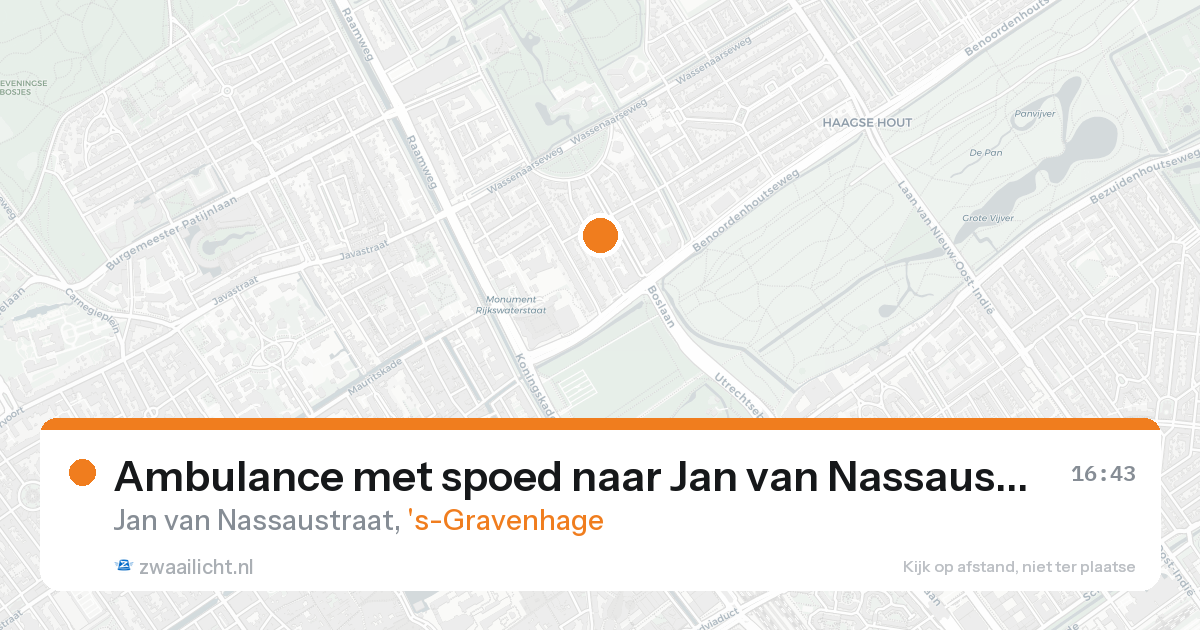 Ambulance met spoed naar Jan van Nassaustraat in 's-Gravenhage — 20 mei 2026