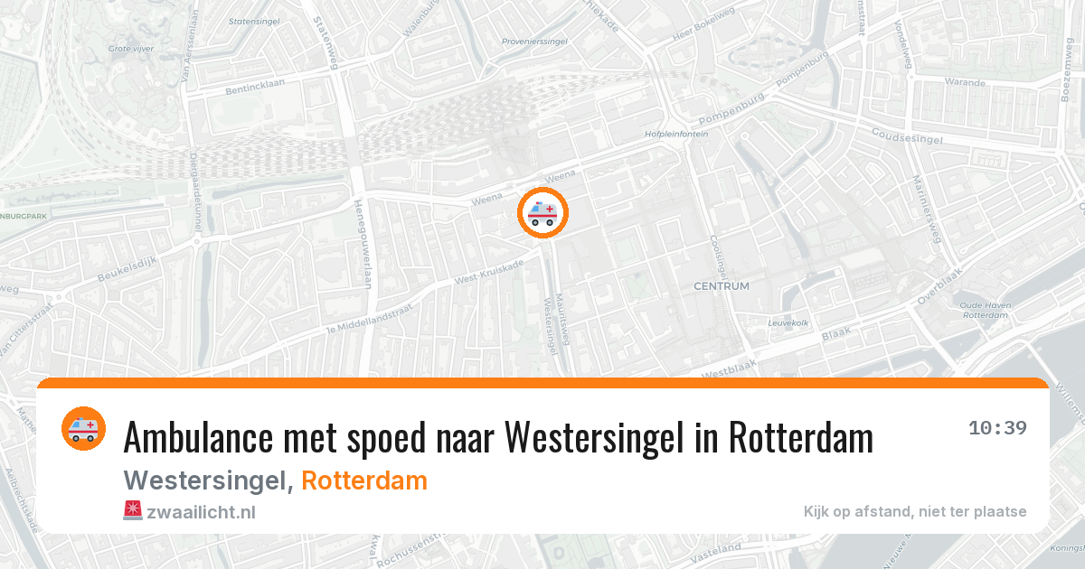 Ambulance met spoed naar Westersingel in Rotterdam — 21 apr 2026