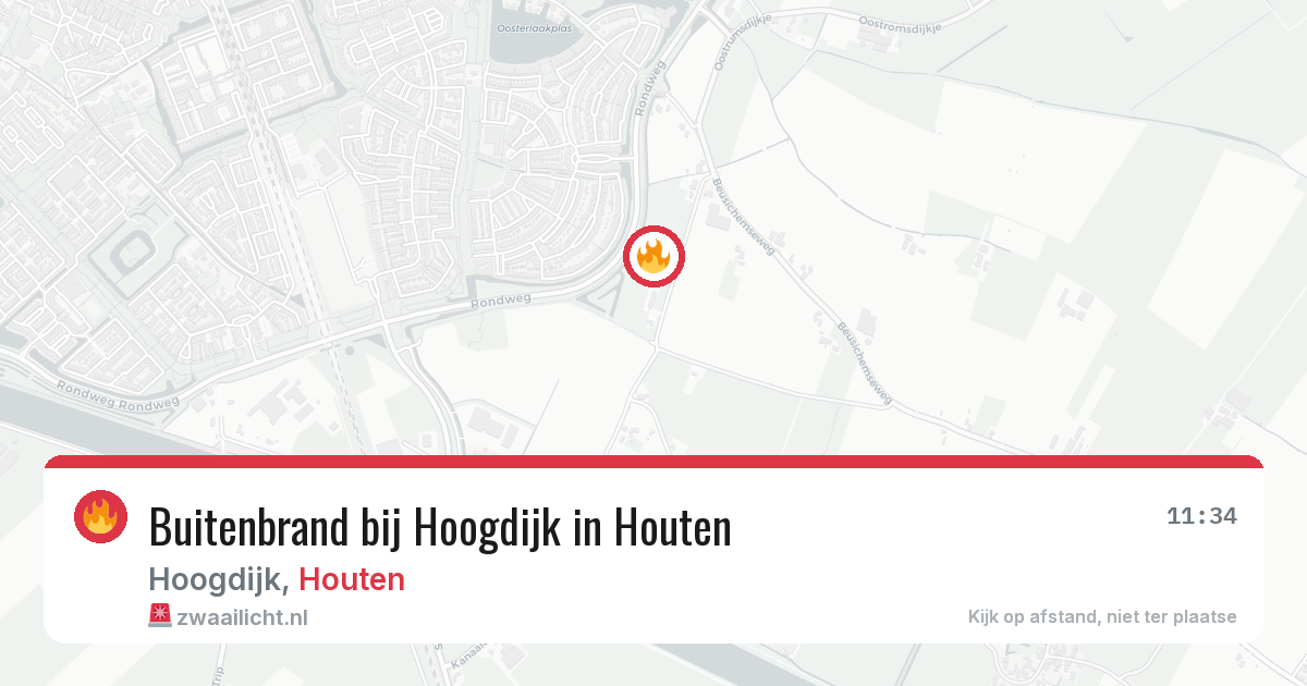 Buitenbrand bij Hoogdijk in Houten — 28 mei 2026