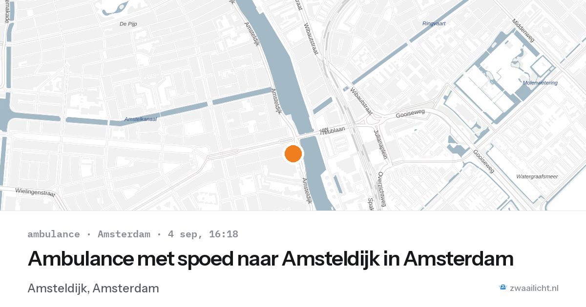 Ambulance met spoed naar Amsteldijk in Amsterdam — 4 sep 2026