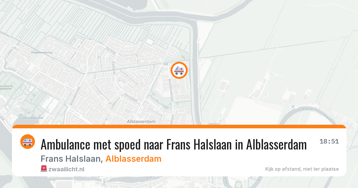 Ambulance met spoed naar Frans Halslaan in Alblasserdam — 28 jun 2026