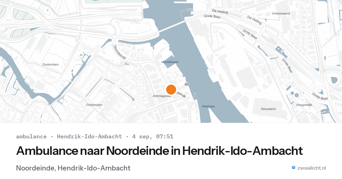 Ambulance naar Noordeinde in Hendrik-Ido-Ambacht — 4 sep 2026