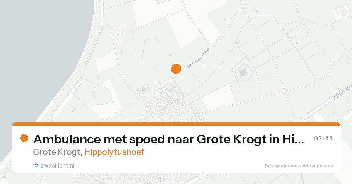 Ambulance met spoed naar Grote Krogt in Hippolytushoef — 19 aug 2026