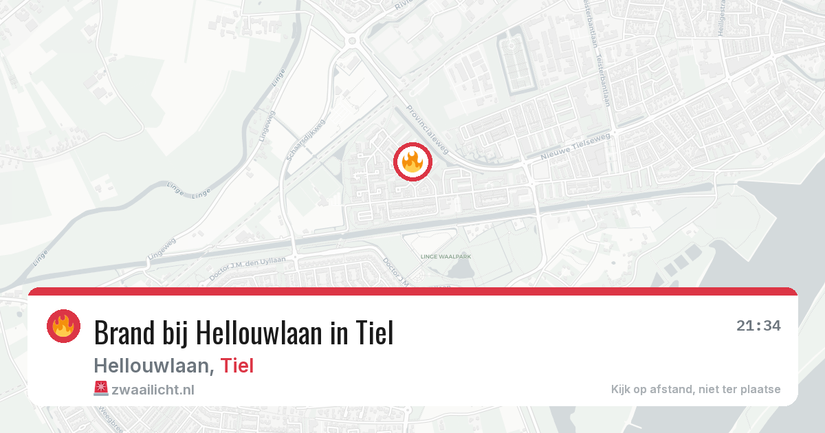 Brand bij Hellouwlaan in Tiel — 22 jun 2026