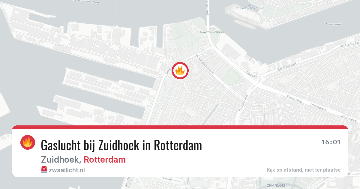 Gaslucht bij Zuidhoek in Rotterdam — 18 mei 2026