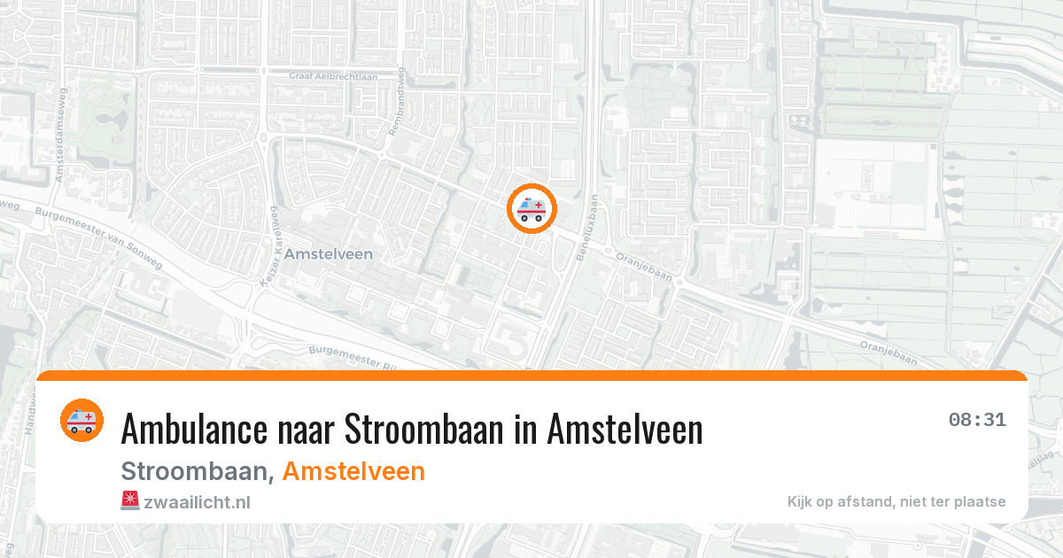 Ambulance naar Stroombaan in Amstelveen — 13 aug 2026