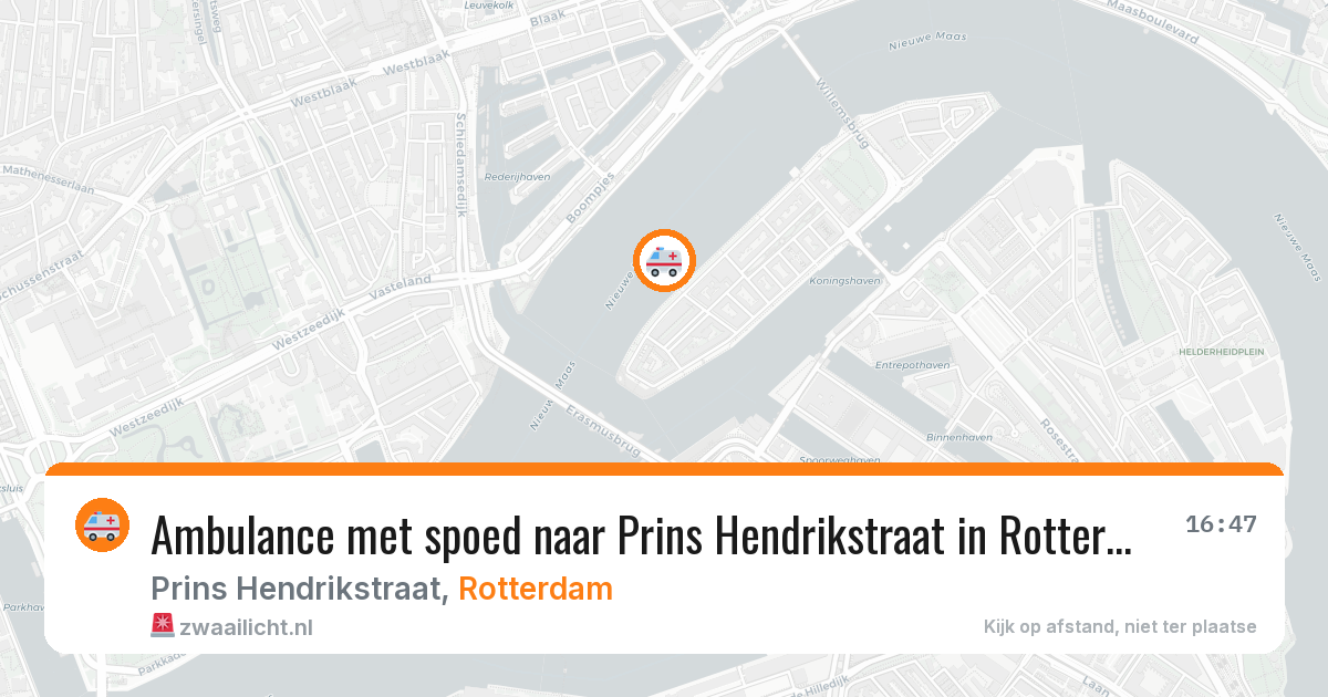 Ambulance met spoed naar Prins Hendrikstraat in Rotterdam — 19 jun 2026
