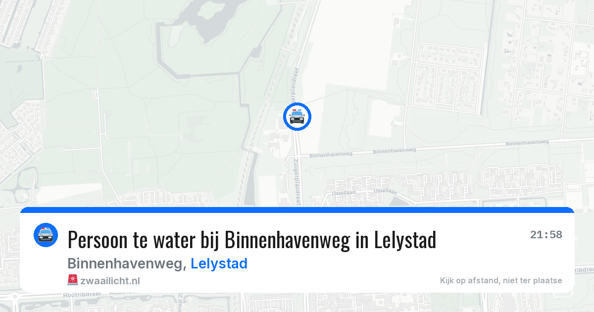 Persoon te water bij Binnenhavenweg in Lelystad — 26 feb 2026