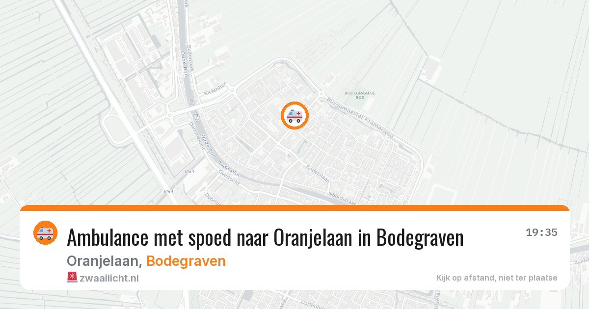 Ambulance met spoed naar Oranjelaan in Bodegraven — 14 jul 2026