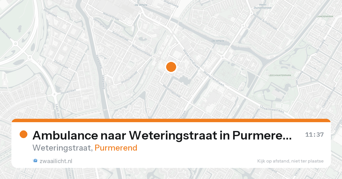 Ambulance naar Weteringstraat in Purmerend — 15 aug 2026