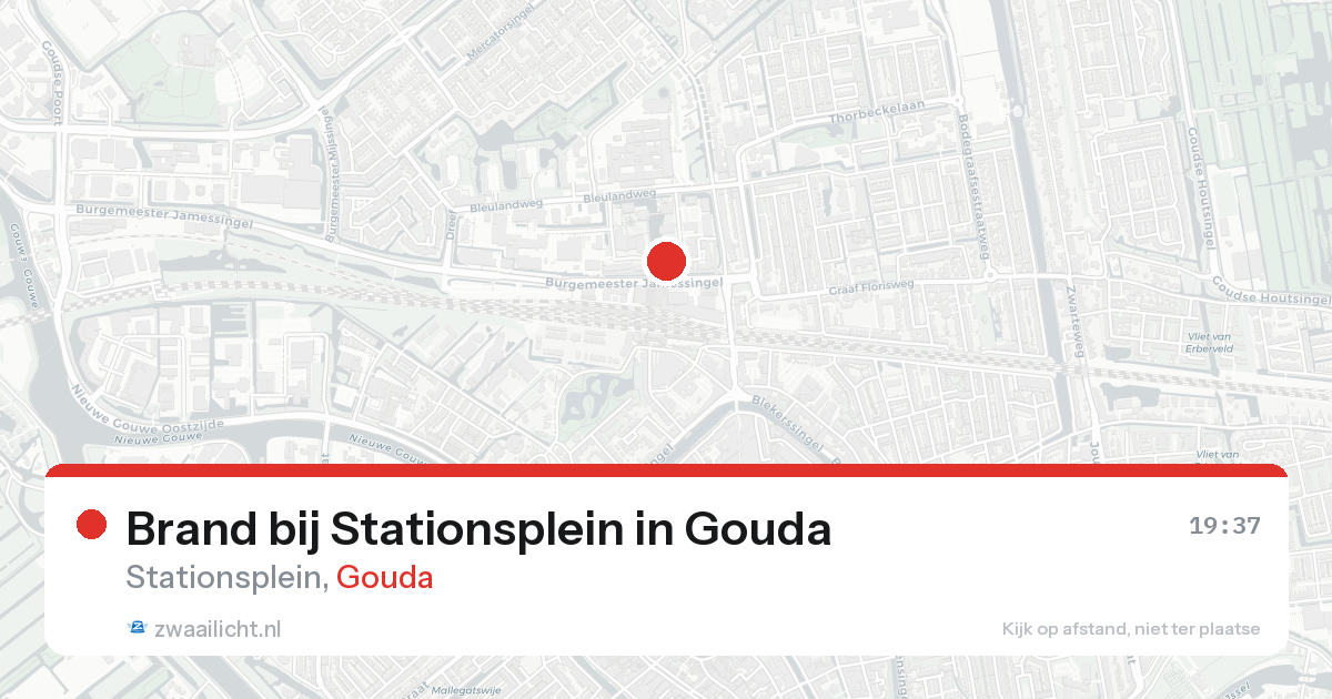 Brand bij Stationsplein in Gouda — 19 aug 2026