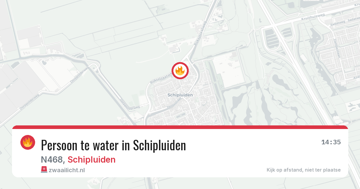 Persoon te water in Schipluiden — 14 jun 2026