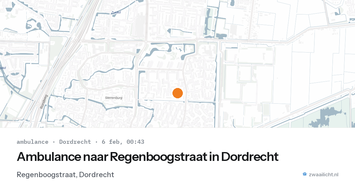 Ambulance naar Regenboogstraat in Dordrecht — 5 feb 2026