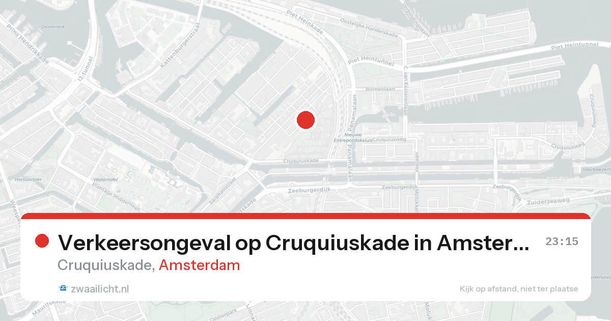 Verkeersongeval op Cruquiuskade in Amsterdam — 22 aug 2026