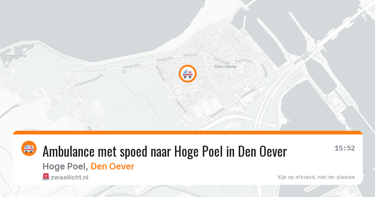 Ambulance met spoed naar Hoge Poel in Den Oever — 30 apr 2026