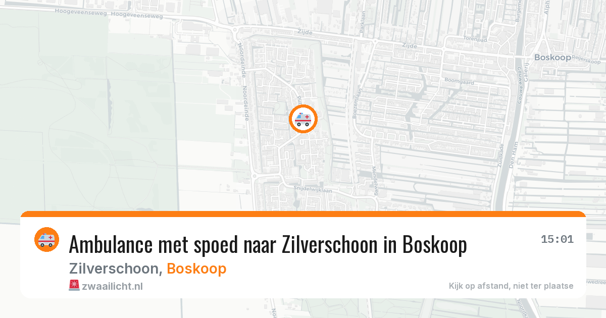 Ambulance met spoed naar Zilverschoon in Boskoop — 27 jul 2026