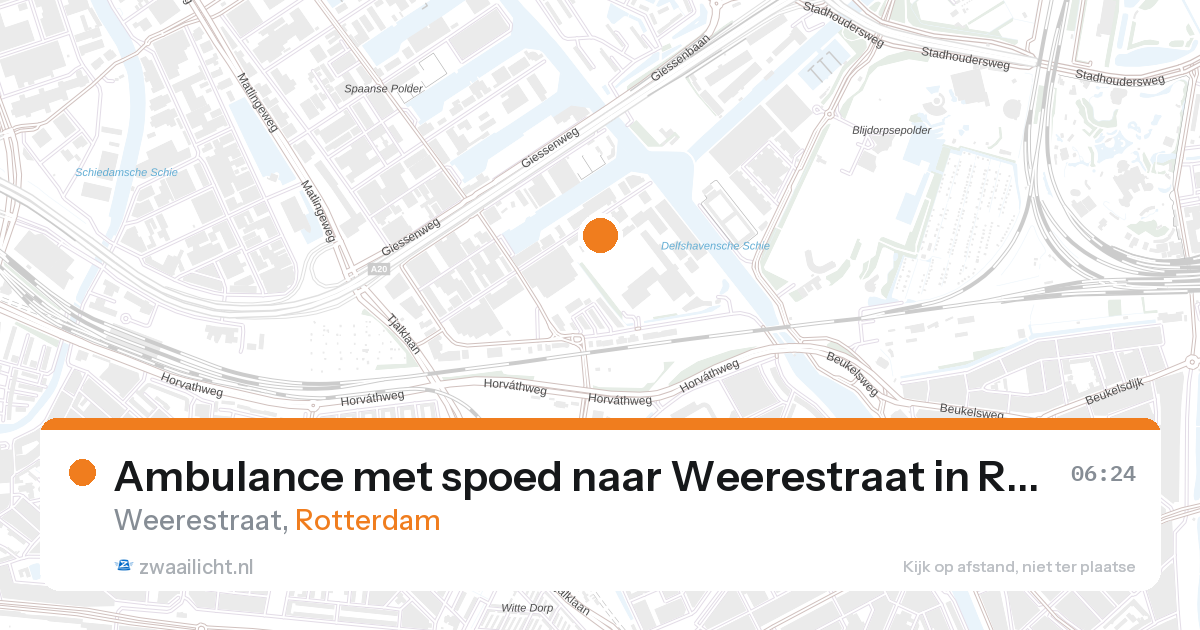 Ambulance met spoed naar Weerestraat in Rotterdam — 28 aug 2026