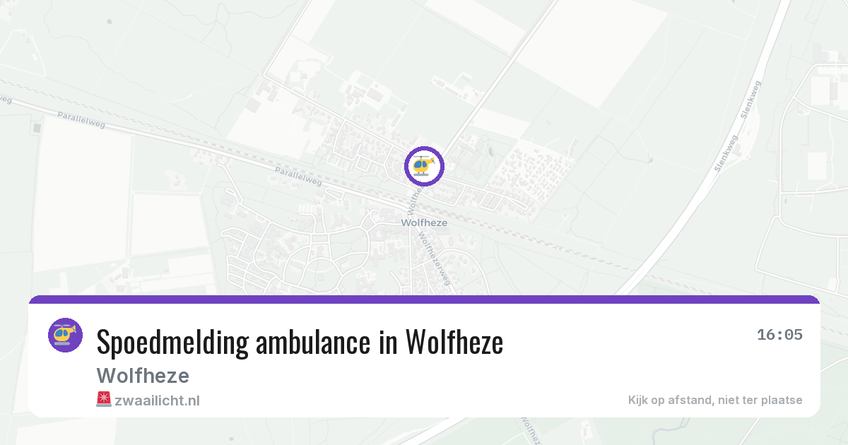 Spoedmelding ambulance in Wolfheze — 22 jun 2026