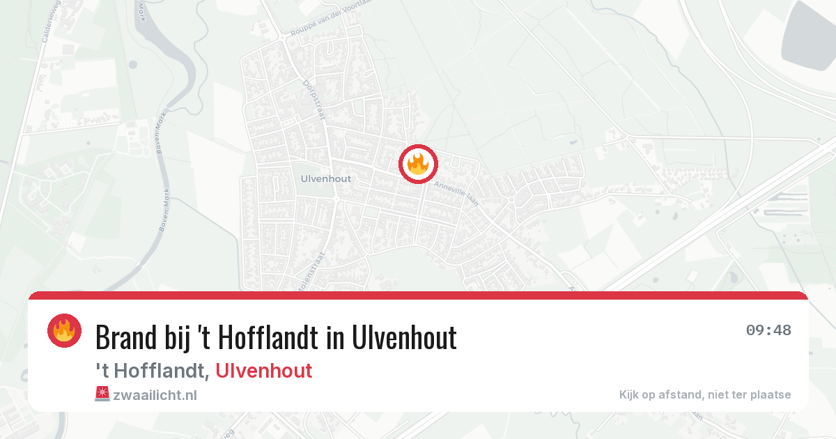 Brand bij 't Hofflandt in Ulvenhout — 9 aug 2026