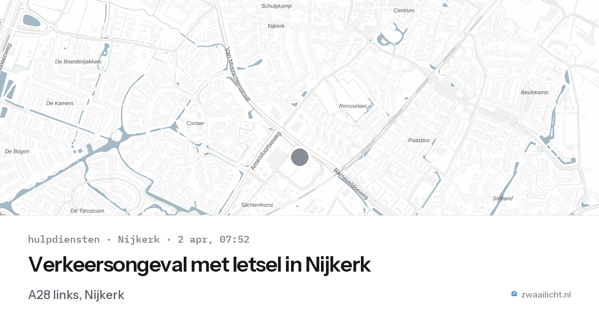 Verkeersongeval met letsel in Nijkerk — 2 apr 2026