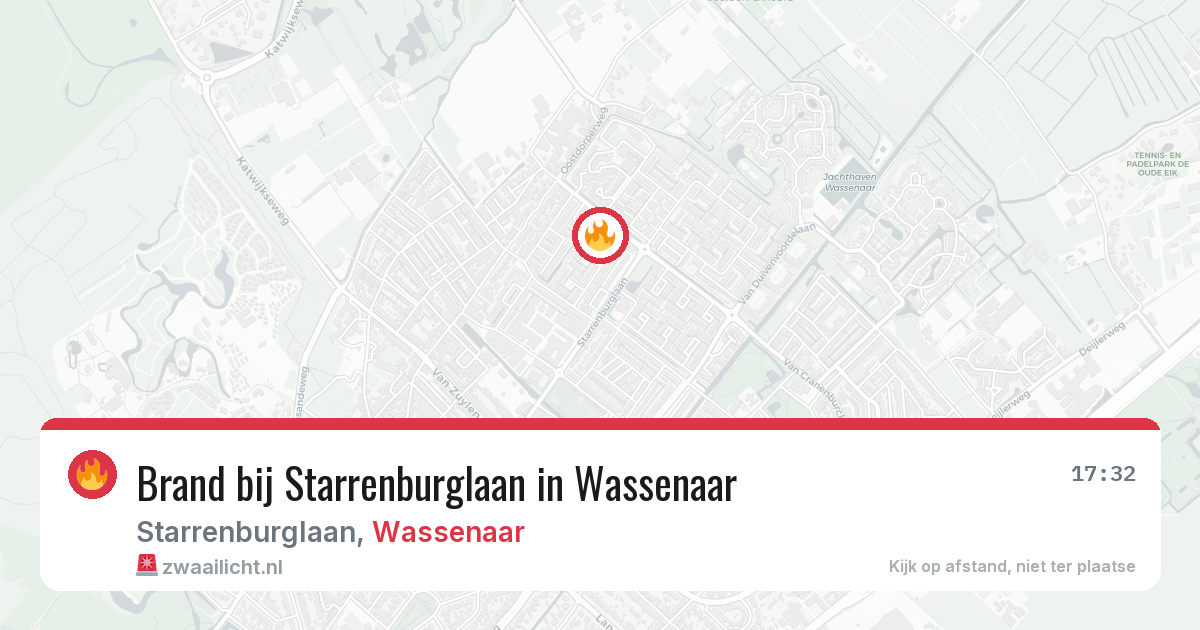 Brand bij Starrenburglaan in Wassenaar — 7 jul 2026