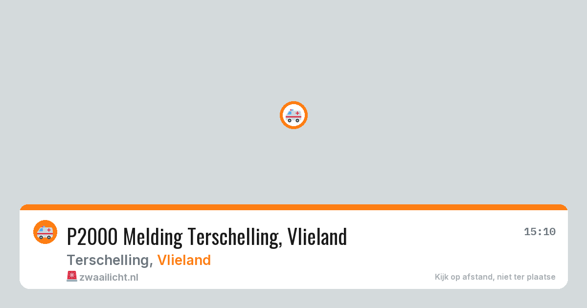 P2000 Melding Terschelling, Vlieland — 27 apr 2026