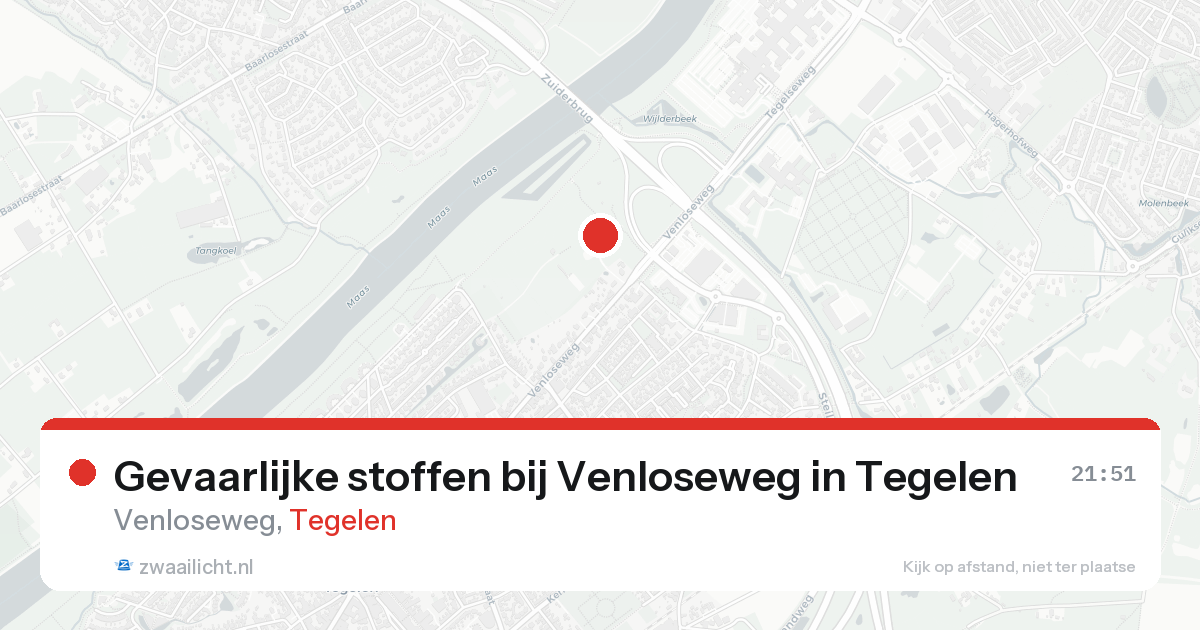 Gevaarlijke stoffen bij Venloseweg in Tegelen — 22 aug 2026