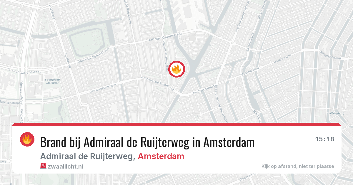Brand bij Admiraal de Ruijterweg in Amsterdam — 5 apr 2026