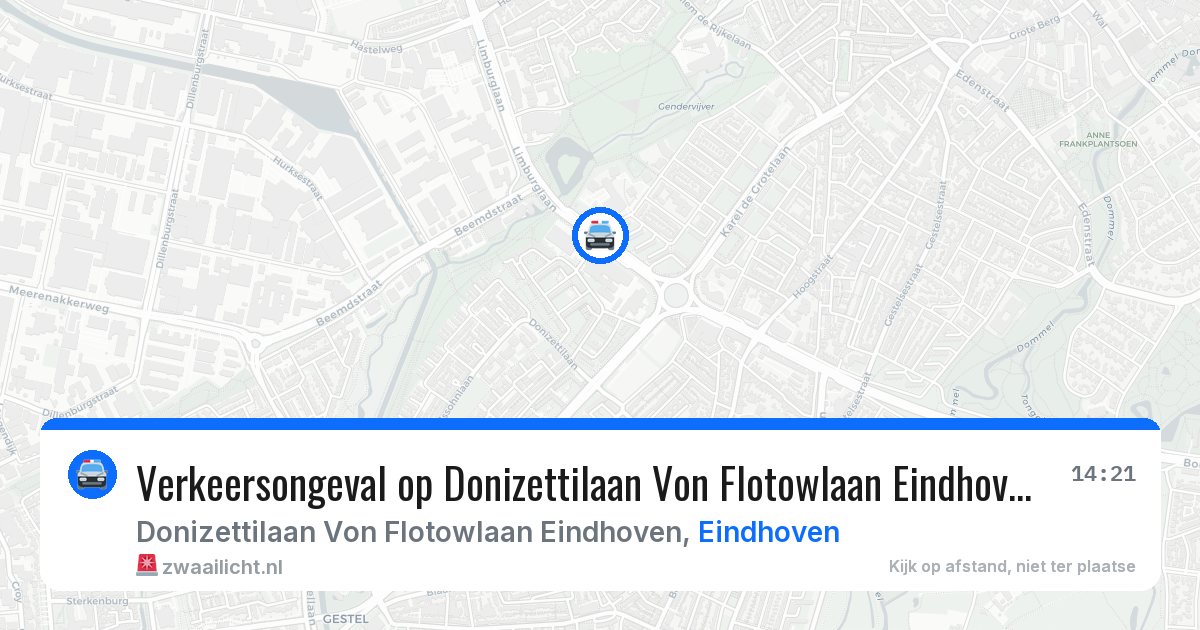 Verkeersongeval op Donizettilaan Von Flotowlaan Eindhoven in Eindhoven — 19 jun 2026
