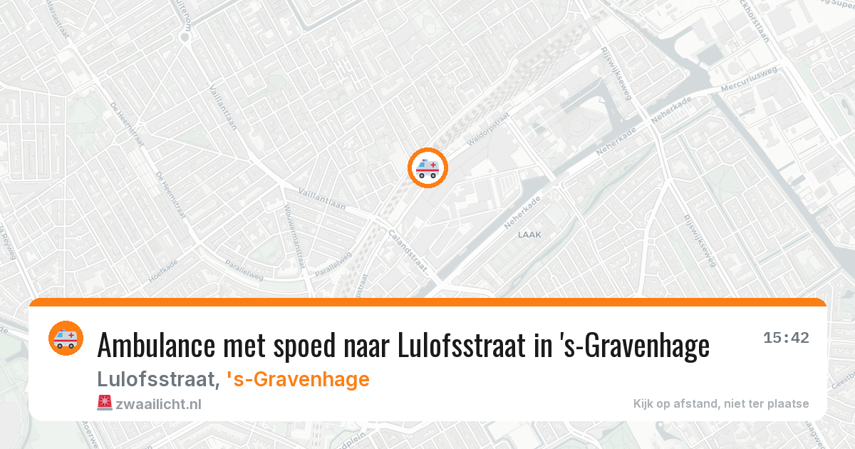 Ambulance met spoed naar Lulofsstraat in 's-Gravenhage — 7 jul 2026