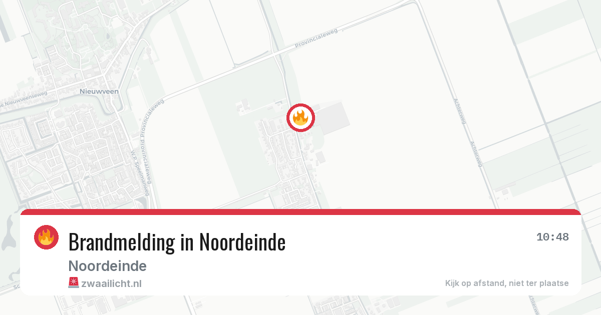 Brandmelding in Noordeinde — 9 aug 2026
