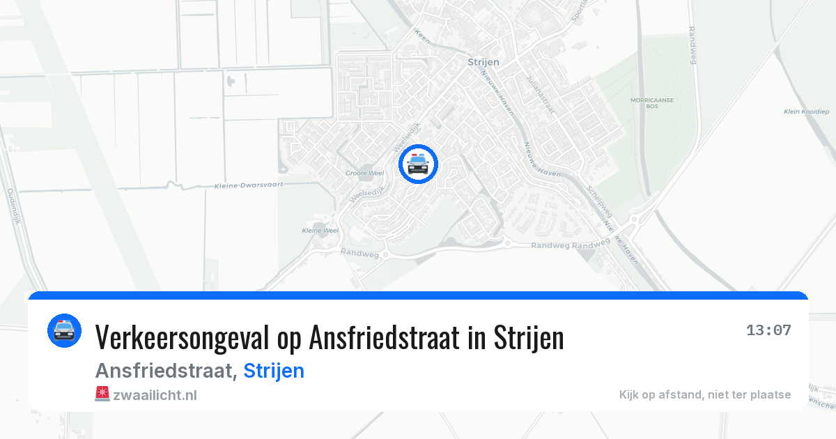 Verkeersongeval op Ansfriedstraat in Strijen — 4 jul 2026