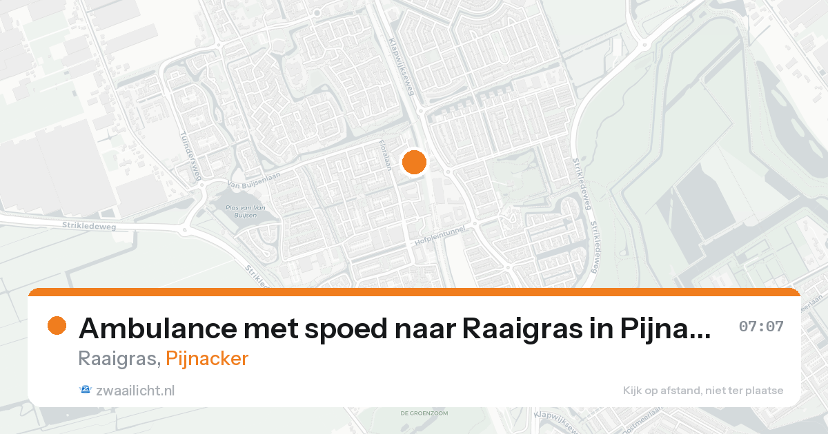 Ambulance met spoed naar Raaigras in Pijnacker — 17 aug 2026