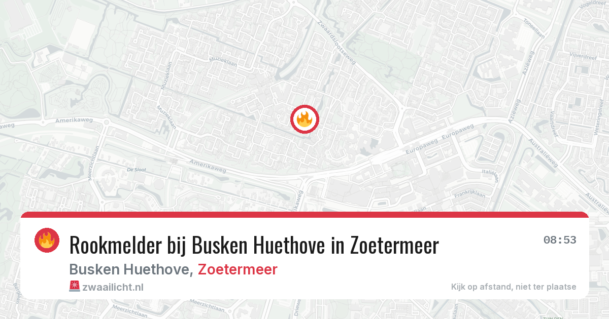 Rookmelder bij Busken Huethove in Zoetermeer — 9 jun 2026