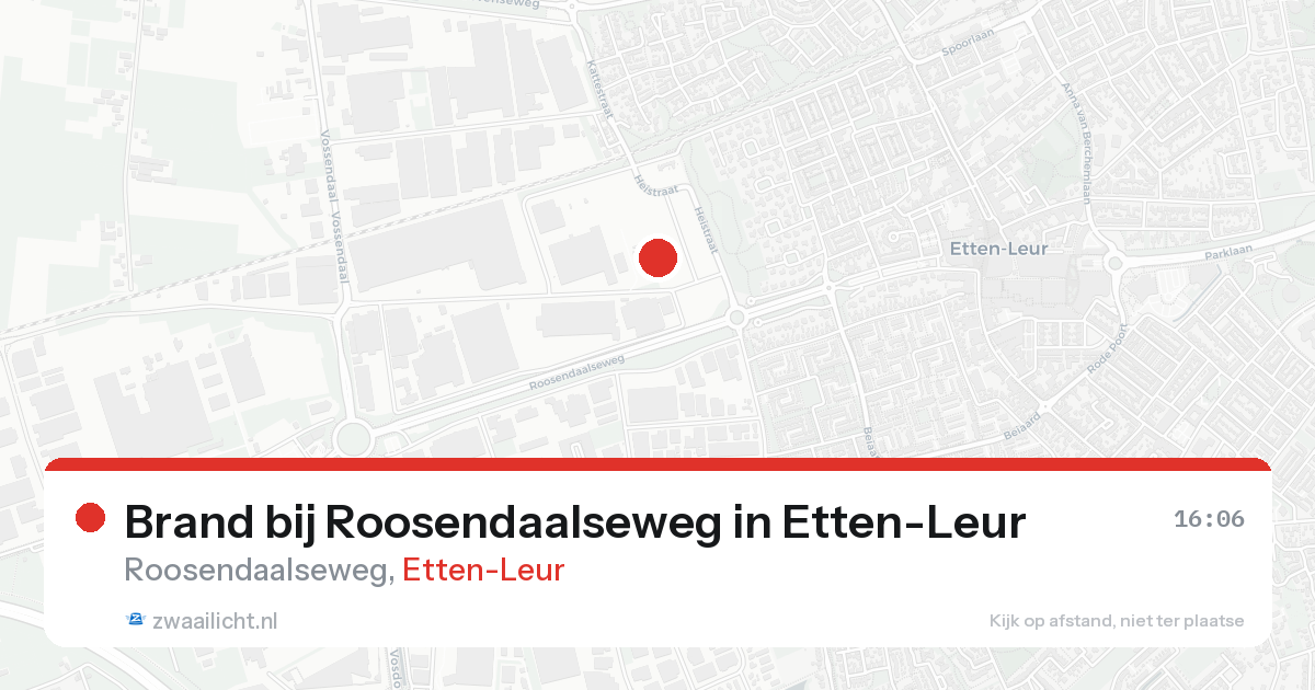 Brand bij Roosendaalseweg in Etten-Leur — 25 aug 2026