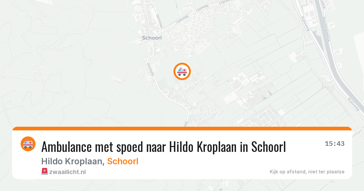 Ambulance met spoed naar Hildo Kroplaan in Schoorl — 5 jul 2026