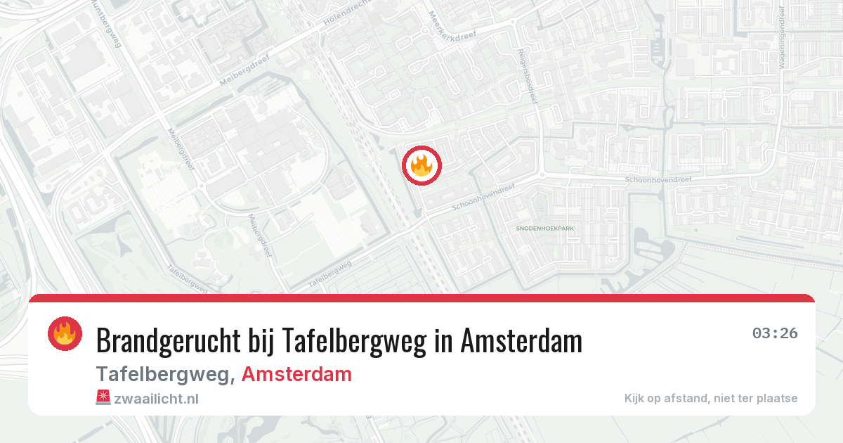 Brandgerucht bij Tafelbergweg in Amsterdam — 4 apr 2026