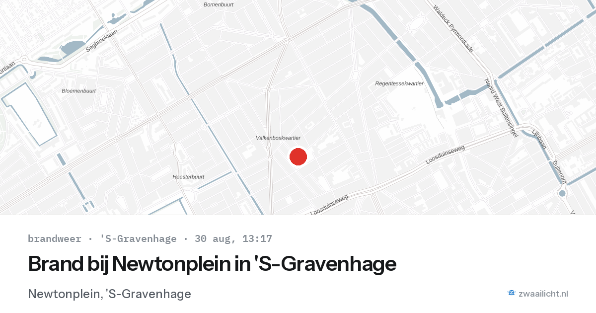 Brand bij Newtonplein in 'S-Gravenhage — 30 aug 2026