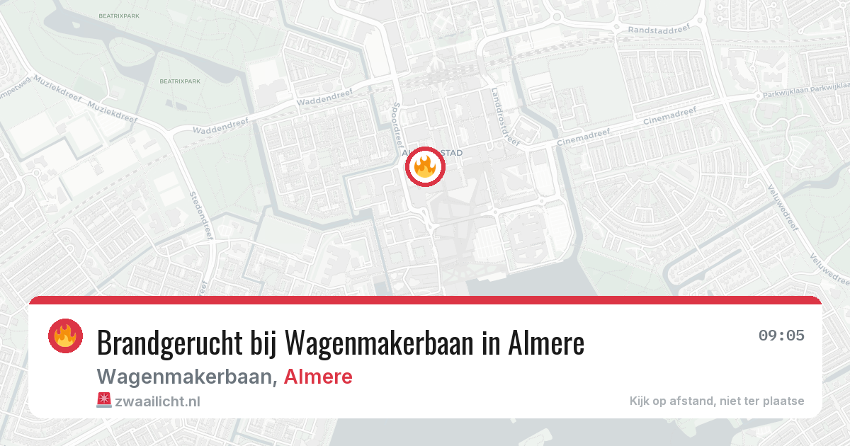 Brandgerucht bij Wagenmakerbaan in Almere — 22 jun 2026