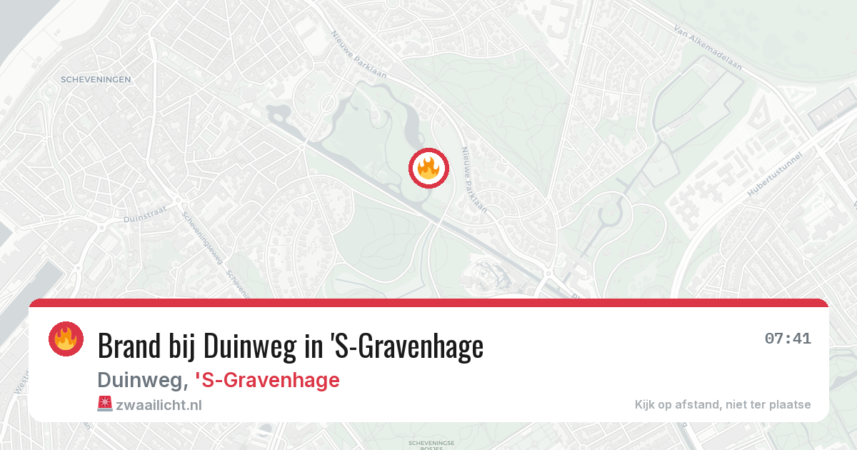 Brand bij Duinweg in 'S-Gravenhage — 10 aug 2026