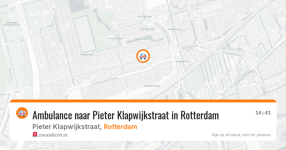 Ambulance naar Pieter Klapwijkstraat in Rotterdam — 6 jul 2026
