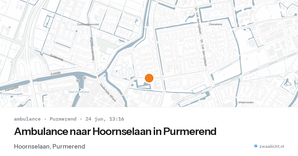 Ambulance naar Hoornselaan in Purmerend — 24 jun 2026