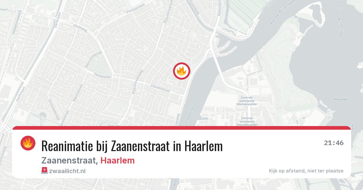 Reanimatie bij Zaanenstraat in Haarlem — 9 aug 2026